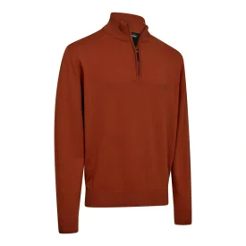 Sweter DEERHUNTER Harrington 1/2-Zip Knit Oak Rust Melange (8119-611)